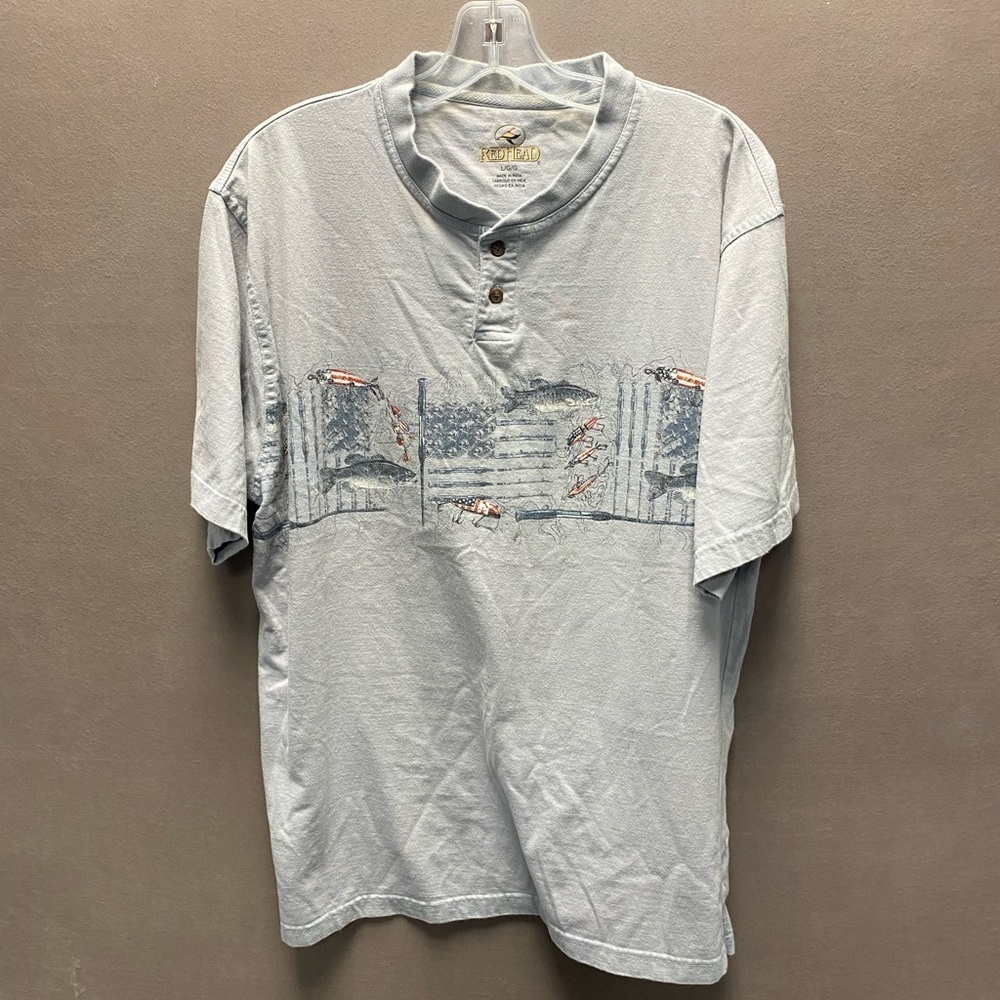 RedHead Short sleeve Henley T-shirt Fishing Size L